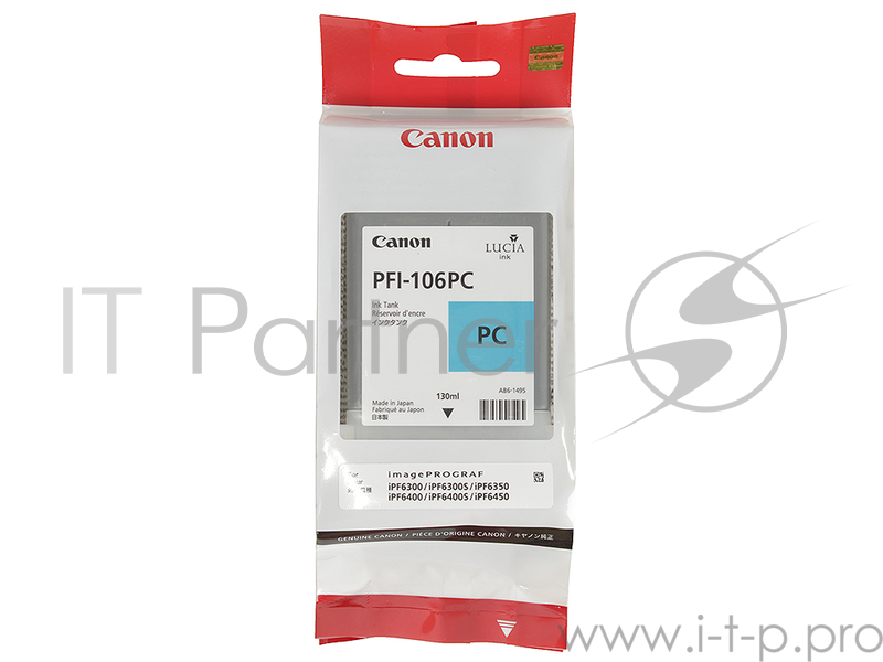Картридж струйный Canon PFI-106 PC фото голубой для iPF6300S/6400/6450 (6625B001)