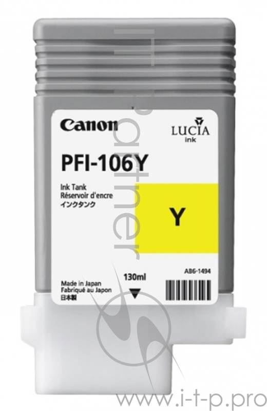 Картридж струйный Canon PFI-106 Y желтый для iPF6300S/6400/6450 (6624B001)