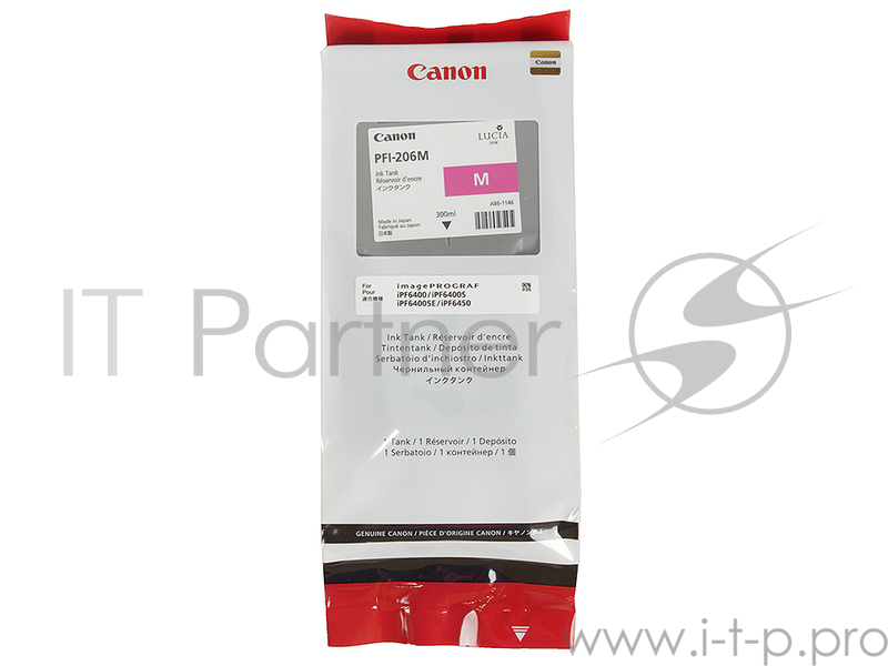 Расходные материалы Canon PFI-206M 5305B001 Картридж для iPF6400/6450, Пурпурный, 300ml