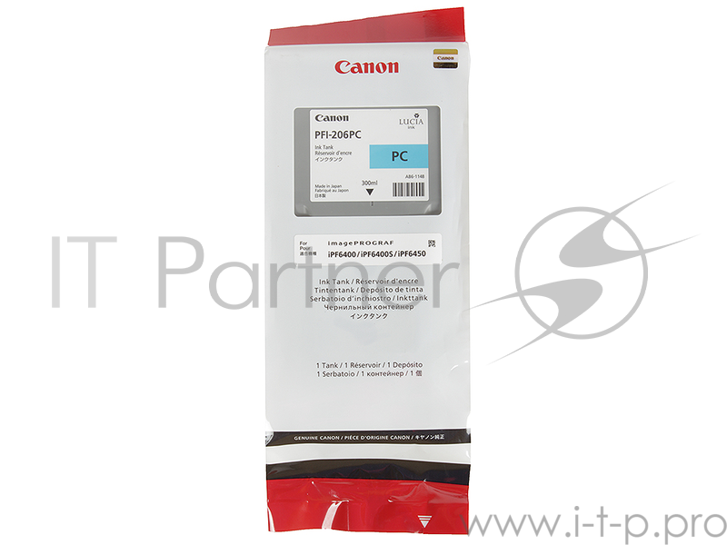 Расходные материалы Canon PFI-206PC 5307B001 Картридж для iPF6400/6450, Фото-Голубой, 300ml