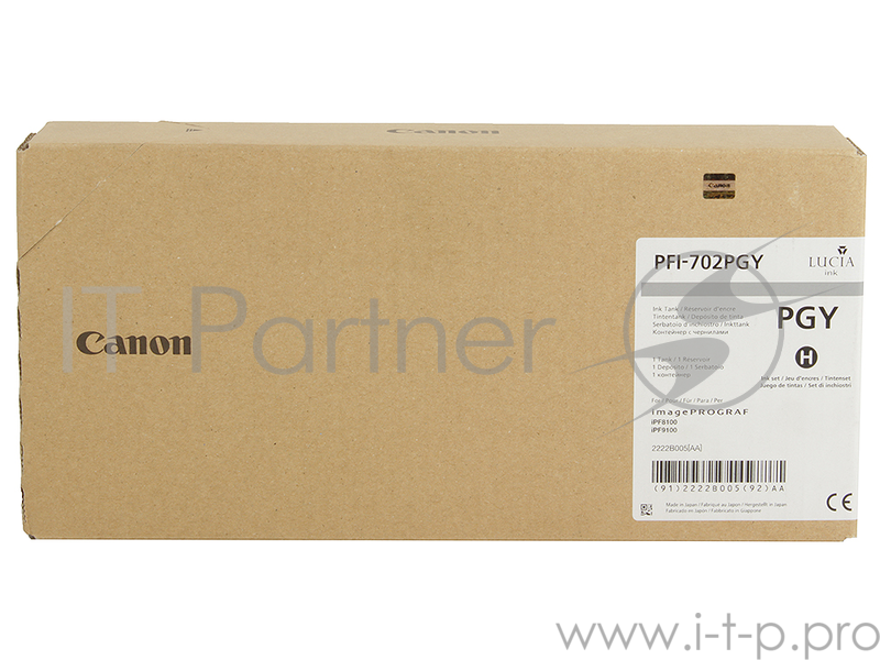 Картридж струйный Canon PFI-702 PGY фото серый для iPF9100 (2222B005)