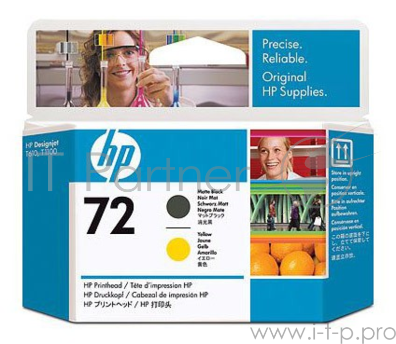 Картридж струйный HP №72 C9384A черный матовый/желтый печатающая головка для HP DJ T1100/T610