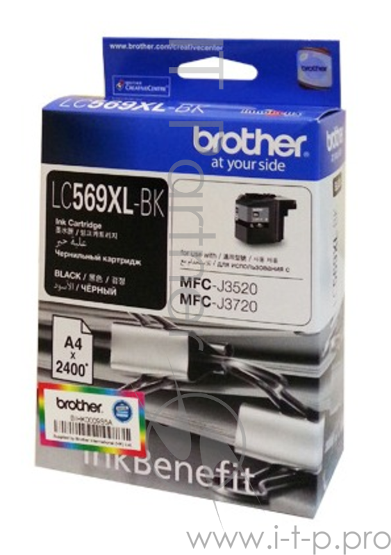 Картридж струйный Brother LC569XLBK черный для Brother MFC-J3720 (2400стр.)