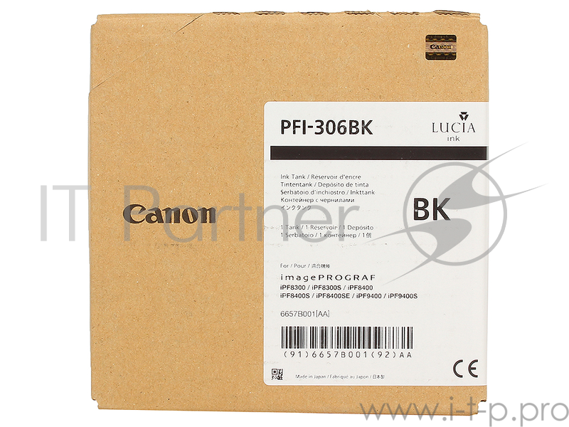 Картридж струйный Canon PFI-306 BK черный для iPF8300S/8400/9400S/9400 (6657B001)