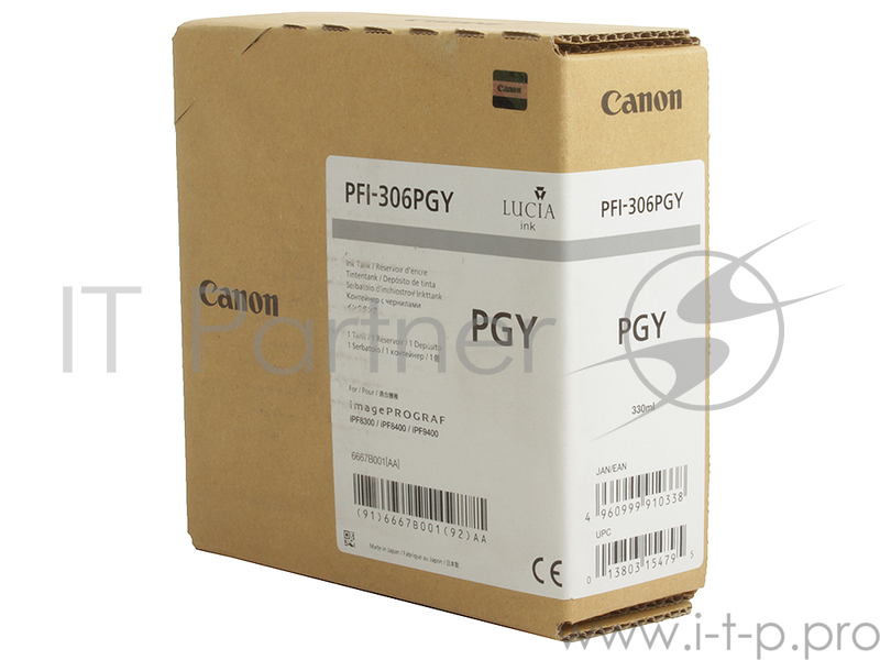 Картридж струйный Canon PFI-306 PGY фото серый для iPF8400/9400 (6667B001)
