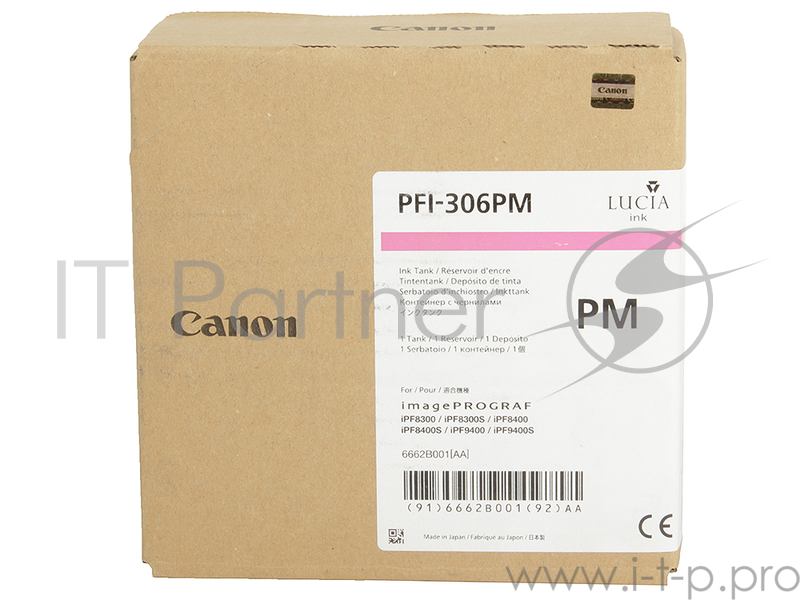 Картридж струйный Canon PFI-306 PM фото пурпурный для iPF8300S/8400/9400S/9400 (6662B001)