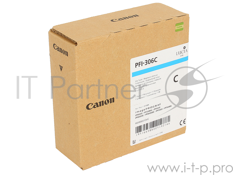 Картридж струйный Canon PFI-306 C голубой для iPF8300S/8400/9400S/9400 (6658B001)