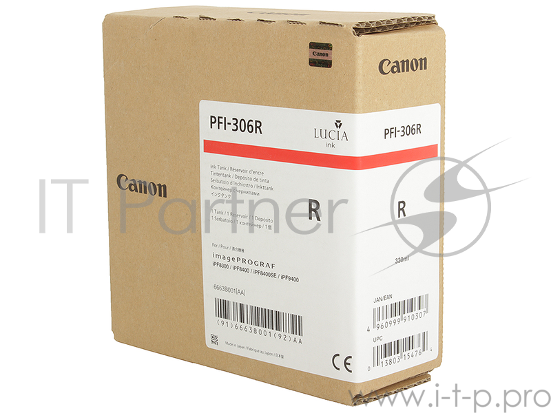 Картридж струйный Canon PFI-306 R красный для iPF8400/9400 (6663B001)