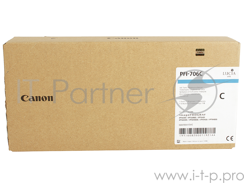 Картридж струйный Canon PFI-706 C голубой для iPF8300S/8400/9400S/9400 (6682B001)