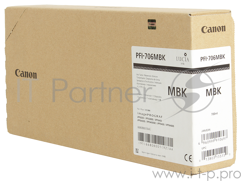 Картридж струйный Canon PFI-706 MBK черный матовый для iPF8300S/8400/9400S/9400 (6680B001)