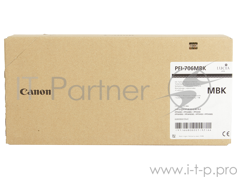 Картридж струйный Canon PFI-706 MBK черный матовый для iPF8300S/8400/9400S/9400 (6680B001)
