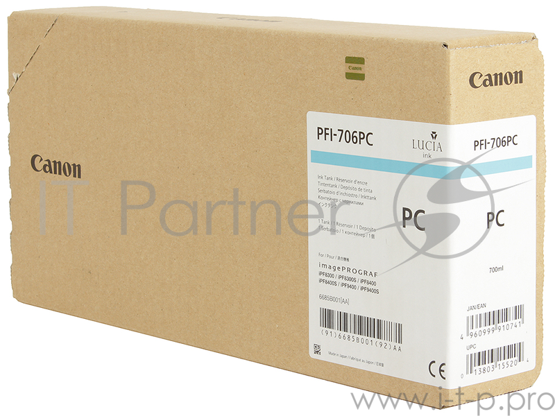 Картридж струйный Canon PFI-706 PC фото голубой для iPF8300S/8400/9400S/9400 (6685B001)