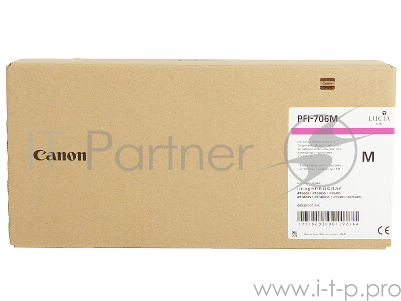 Картридж струйный Canon PFI-706 M пурпурный для iPF8300S/8400/9400S/9400 (6683B001)