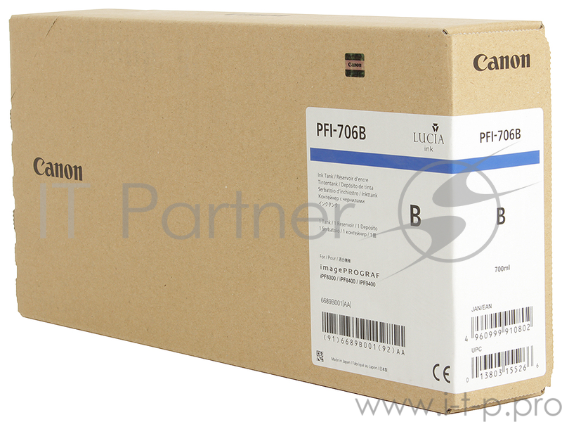 Картридж струйный Canon PFI-706 B синий для iPF8400/9400 (6689B001)
