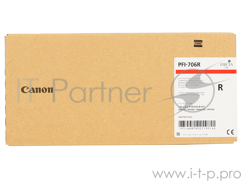 Картридж струйный Canon PFI-706 R красный для iPF8400/9400 (6687B001)