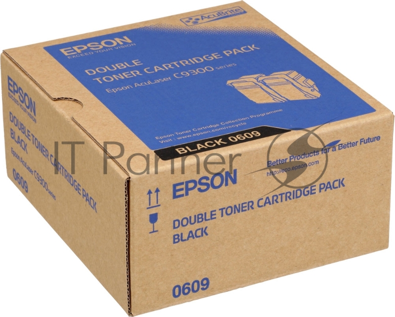 Тонер-картридж Epson 609 Black Double Pack (C13S050609) черный, 13000 стр (двойная упаковка: 6500 стр x 2), для AcuLaser AL-C9300N