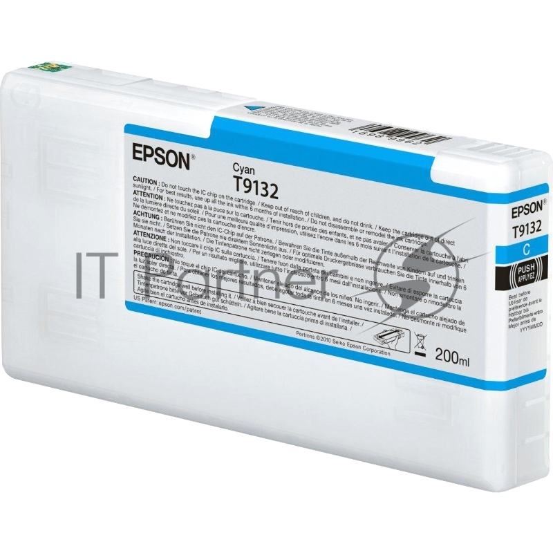 Картридж Epson T9132 Cyan с голубыми чернилами (200ml) для плоттеров SC-P5000 (C13T913200)