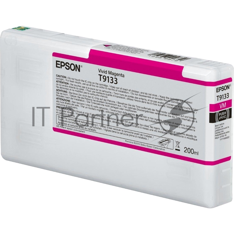 Картридж Epson T9133 Magenta с пурпурными чернилами (200ml) для плоттеров SC-P5000 (C13T913300)