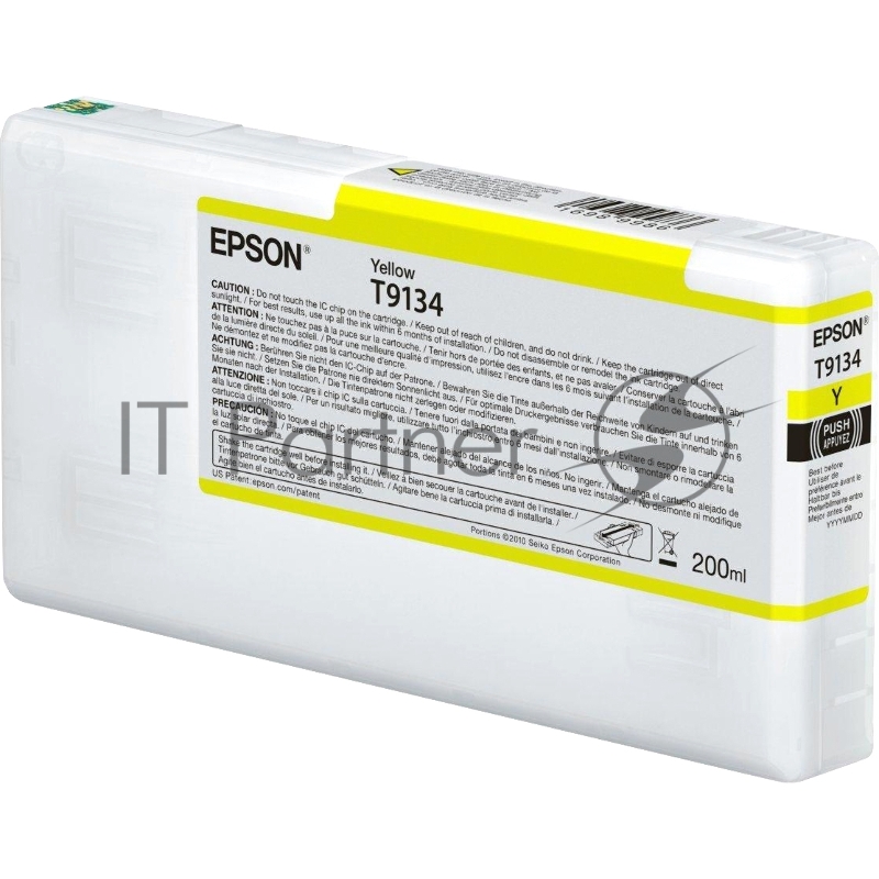 Картридж Epson T9134 Yellow с жёлтыми чернилами (200ml) для плоттеров SC-P5000 (C13T913400)