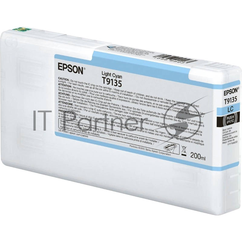 Картридж Epson T9135 Light Cyan со светло-голубыми чернилами (200ml) для плоттеров SC-P5000 (C13T913500)