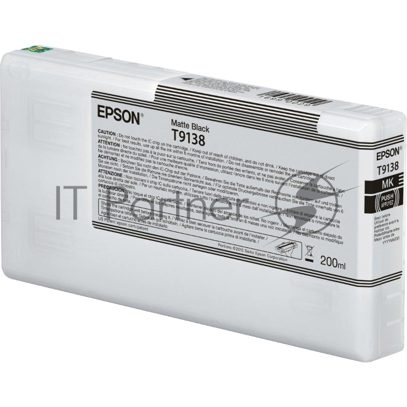 Картридж Epson T9138 Matte Black с матово-чёрными чернилами (200ml) для плоттеров SC-P5000 (C13T913800)