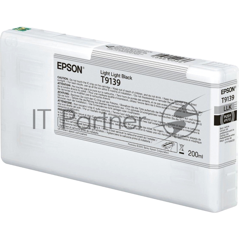 Картридж Epson T9139 Light Light Black со светло-серыми чернилами (200ml) для плоттеров SC-P5000 (C13T913900)