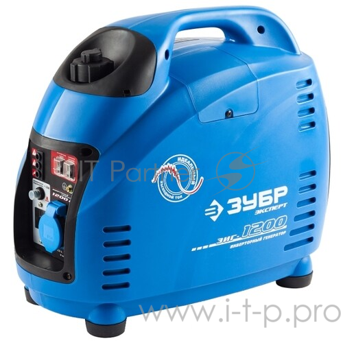 Генераторы, Блоки автоматики Генератор ЗУБР ПРОФЕССИОНАЛ ЗИГ-1200 инверторный, однофазный (220В), 4-тактный, низкий уровень шума, с-ма Эл-интелект, 1200/1000Вт