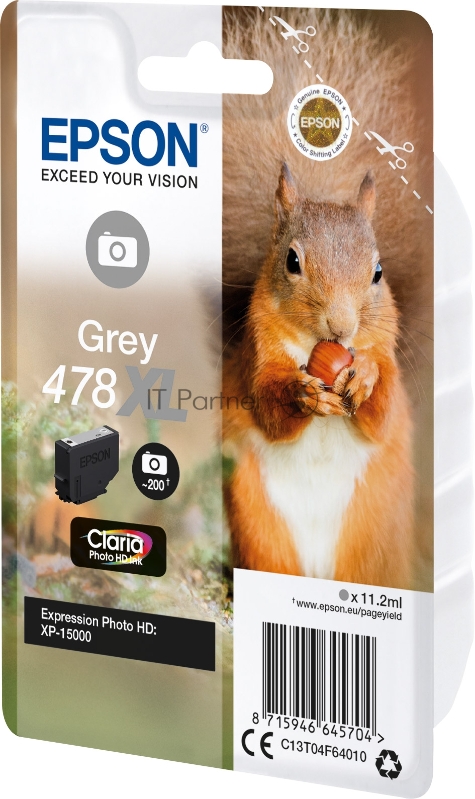 Картридж струйный Singlepack Grey 478XL Claria Photo HD Ink