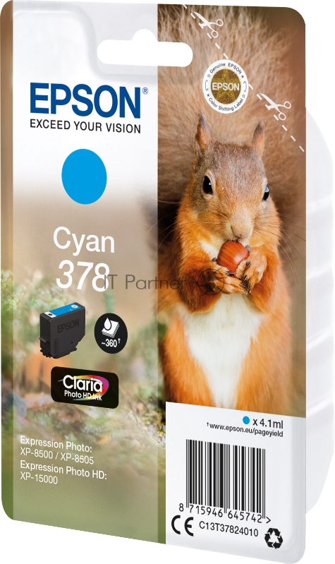 Картридж струйный Singlepack Cyan 378 Claria Photo HD Ink