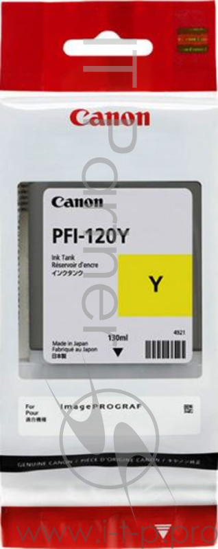 Картридж струйный Canon PFI-120 Y 2888C001 желтый (130мл) для Canon Canon imagePROGRAF TM-200/205