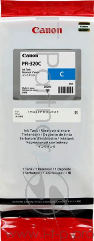 Картридж струйный Canon PFI-320 C 2891C001 голубой (300мл) для Canon Canon imagePROGRAF TM-200/205