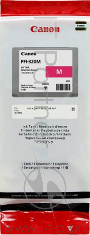 Картридж струйный Canon PFI-320 M 2892C001 пурпурный (300мл) для Canon Canon imagePROGRAF TM-200/205