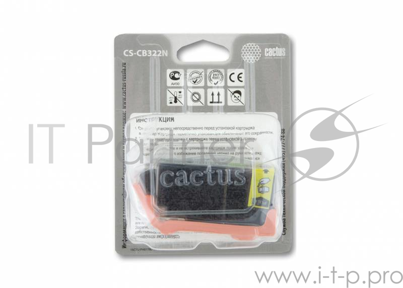 Картридж струйный Cactus CS-CB322N фото черный для №178XL HP PhotoSmart B8553/C5383/C6383/D5463 (12m