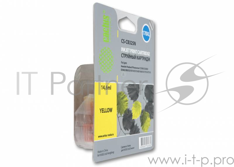 Картридж струйный Cactus CS-CB325N желтый для №178XL HP PhotoSmart B8553/C5383/C6383/D5463 (14,6ml)