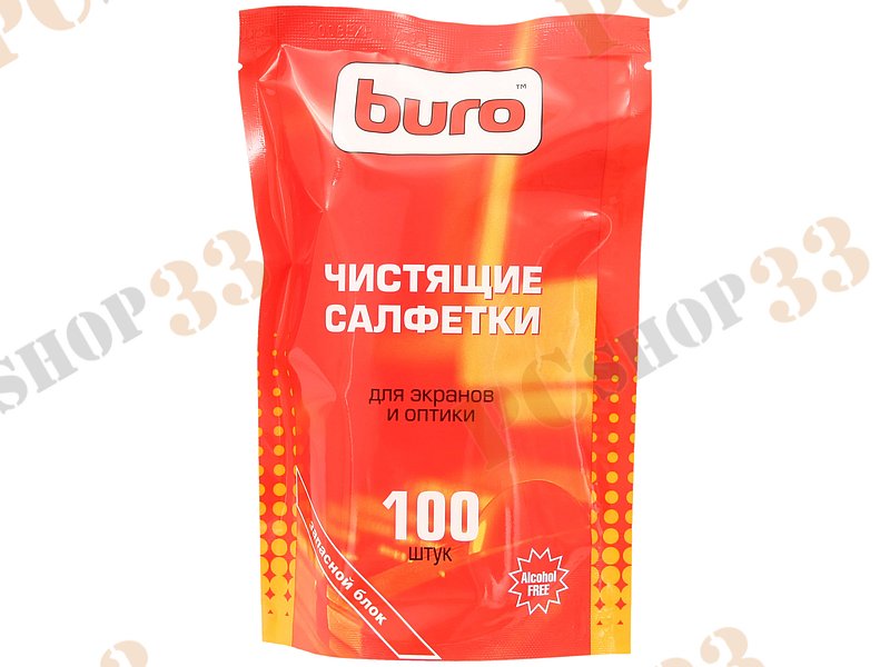 Чистящее средство влажные салфетки Buro BU-Zscreen запасной блок, для экранов и оптики (100шт./уп.)
