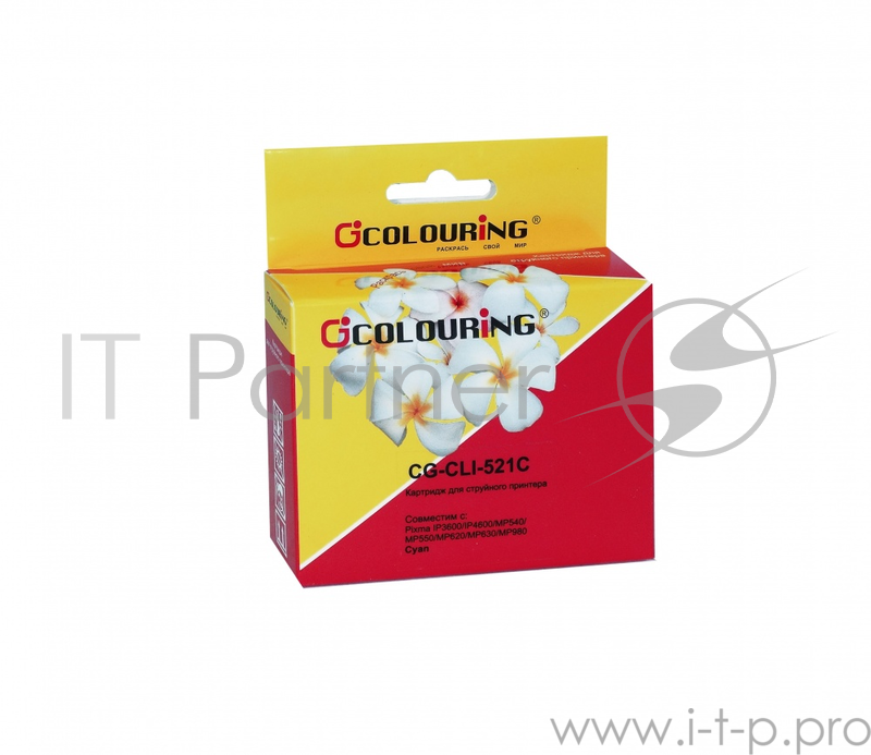 Картридж CG-CLI-521C для принтеров Canon IP3600/IP4600/MP540/MP550/MP62 с чипом водн Colouring