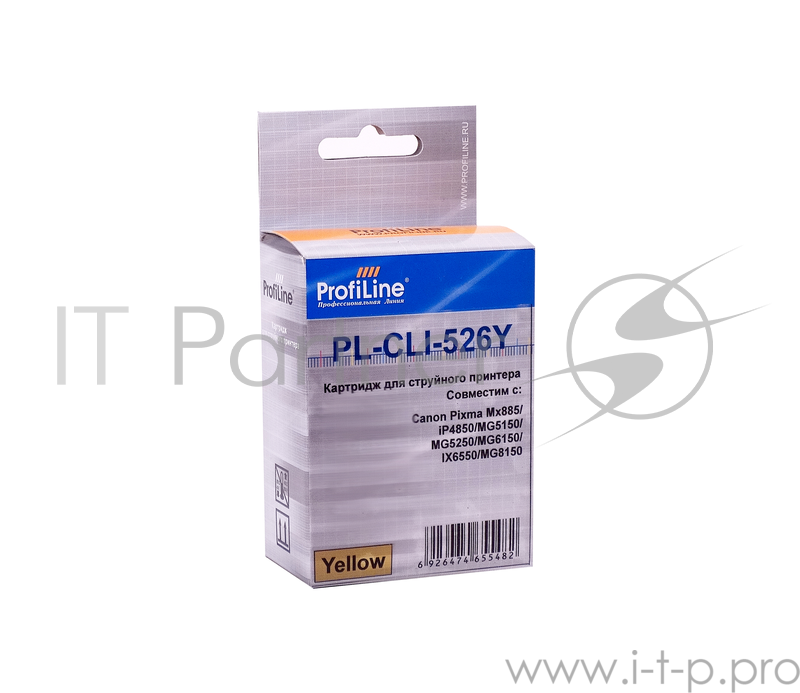 Картридж PL-CLI-526Y с чипом для принтеров Canon Pixma IP4850/MG5150/MG5250/MG6150/MG Yellow водн ProfiLine