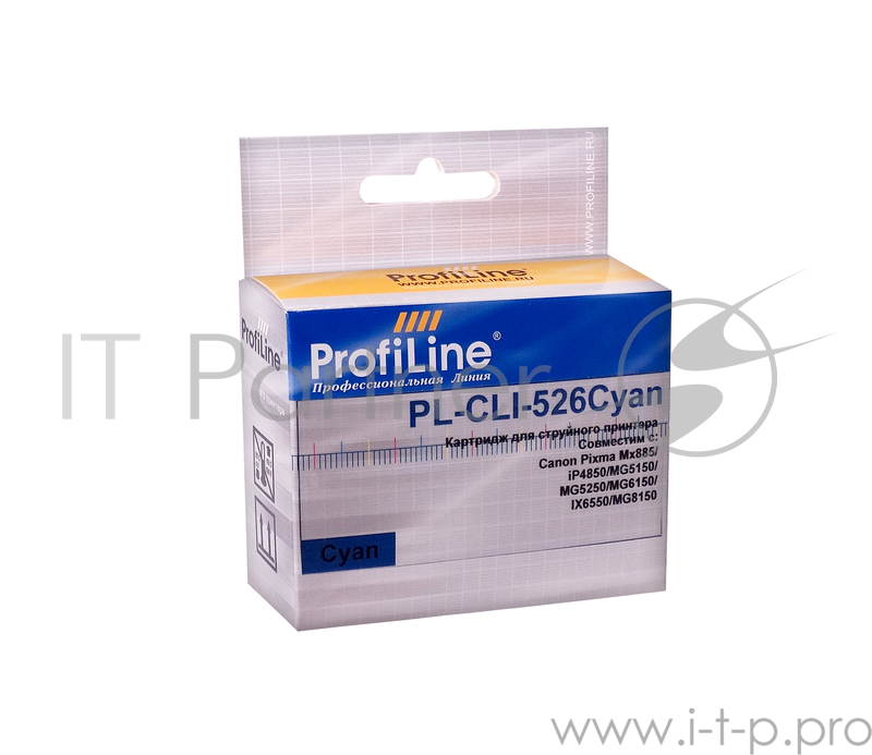 Картридж PL-CLI-526C с чипом для принтеров Canon Pixma IP4850/MG5150/MG5250/MG6150/MG Cyan водн ProfiLine