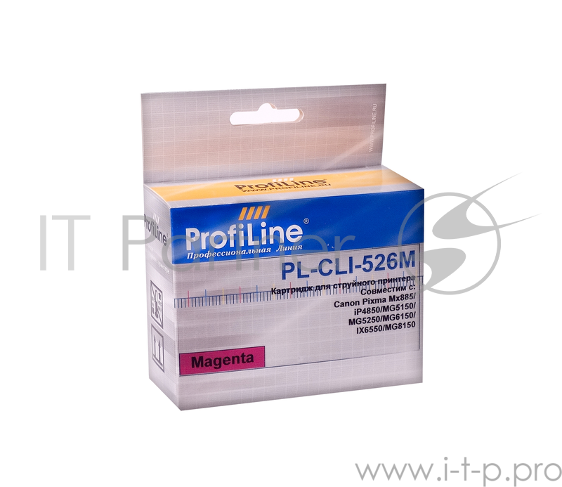 Картридж PL-CLI-526M с чипом для принтеров Canon Pixma IP4850/MG5150/MG5250/MG6150/MG Magenta водн ProfiLine