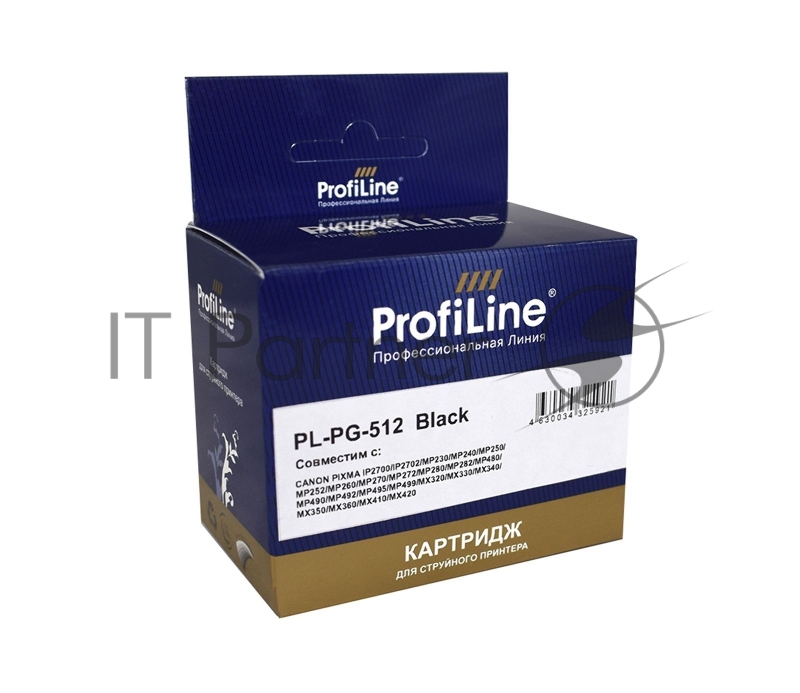 Картридж PL-PG-512 для Canon Pixma iP2700 MP240/250/260/270/272/280/480/ MX320/330/340/350 Black водн ProfiLine