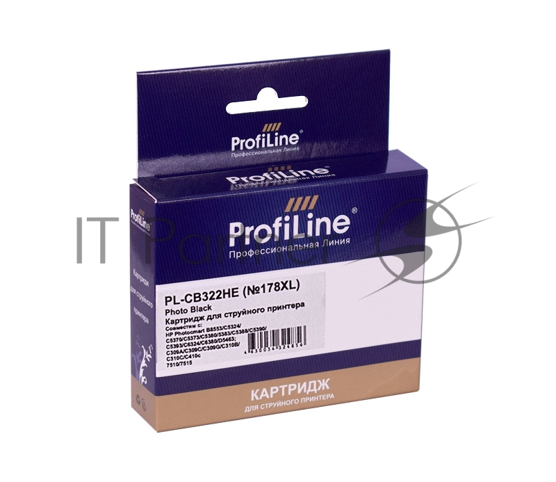 Картридж PL-CB322HE №178XL для принтеров HP Photosmart C5380/C5383/C6380/C6383/D5460/ Fax/Pro B8553 Photo Black водн ProfiLine