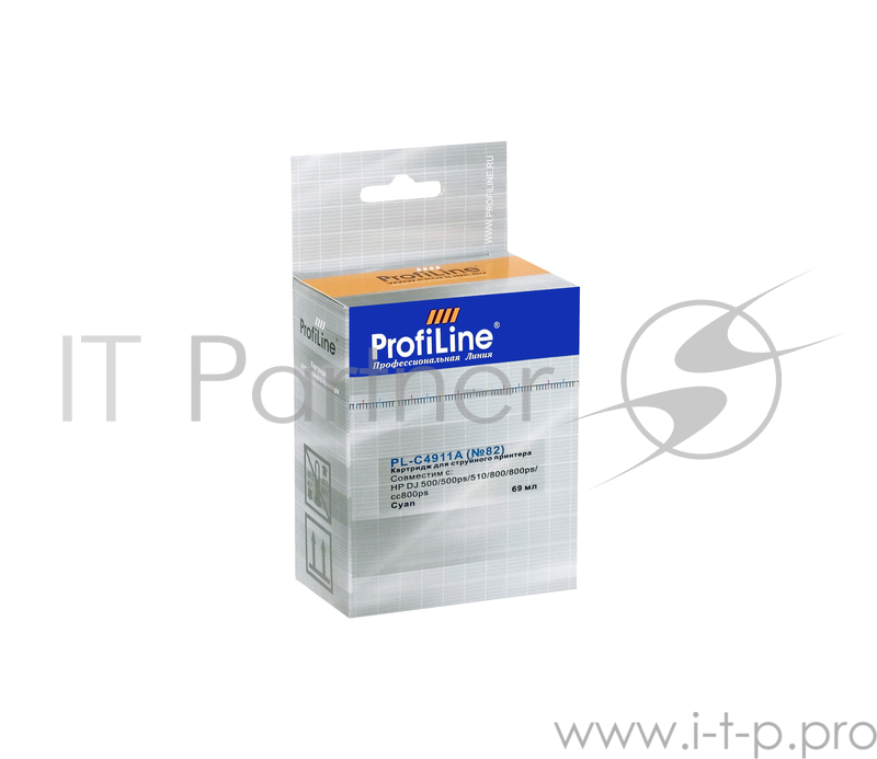 Картридж PL-C4911A №82 для принтеров HP Deskjet 500/500ps/510/800/800ps DesignJet copier cc800ps Cyan водные ProfiLine
