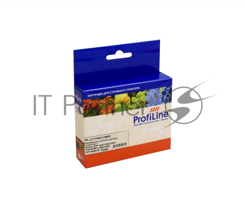 Картридж для принтеров Brother LC1100/LC980C DCP -145C/165C/195С/375CW MFC-250C/290C/DCP-6690CW Cyan водн ProfiLine