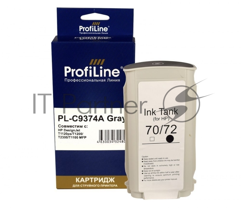 Картридж PL-C9374A (№72) для HP DesignJet T1120ps/T1200/T2300/T1100 MFP Gray ProfiLine