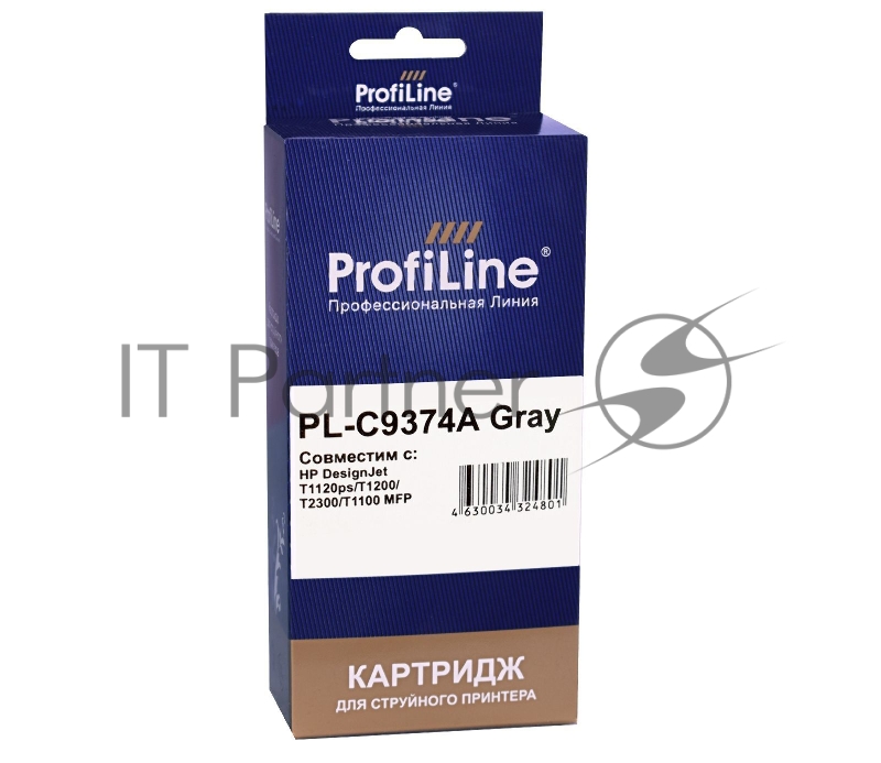 Картридж PL-C9374A (№72) для HP DesignJet T1120ps/T1200/T2300/T1100 MFP Gray ProfiLine