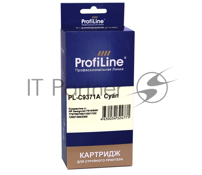 Картридж PL-C9371A (№72) для HP DesignJet T1120ps/T1200/T2300/T1100 MFP Cyan ProfiLine