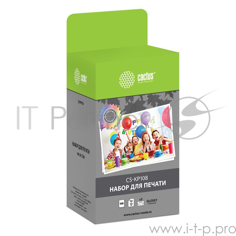Набор для печати Cactus CS-KP108 10x15/108л./белый для сублимационных принтеров