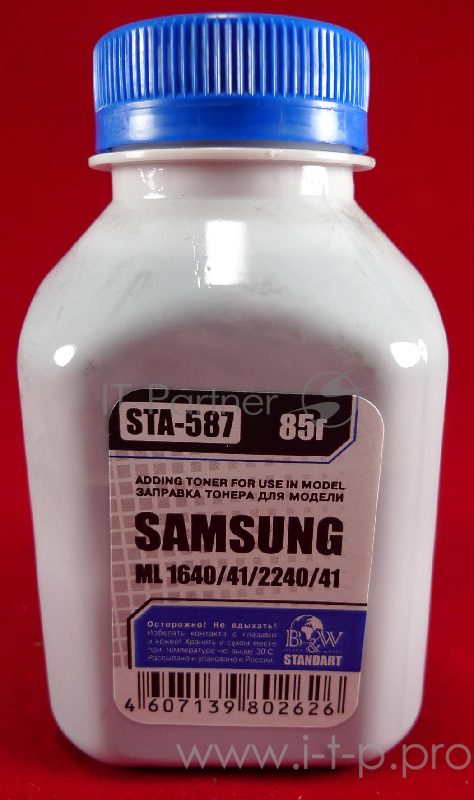 Тонер SAMSUNG ML-1640/41/1910/15/2240/41/SCX 4600/23 (фл, 85г) B&W Standart фас России