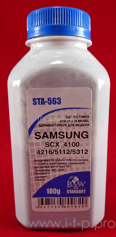 Тонер SAMSUNG ML-216x SCX 320x/340x/4100/4200/4220/4300 (фл, 100г) B&W Standart фас России