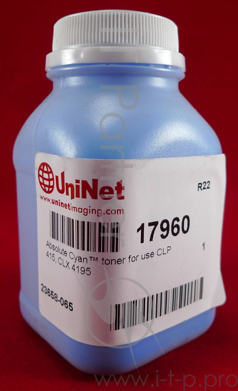 Тонер SAMSUNG CLP 415, CLX4195 Absolute cyan (флакон, 60г) 1800стр. (Uninet)